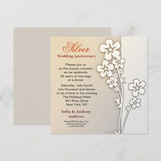 Uitnodigingen voor het ontwerpen van een zilveren (Voorkant / Achterkant)