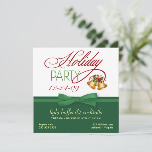 Uitnodigingen voor het Open House-kerstfeest (Staand voorkant)