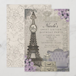 Uitnodigingen voor het paarse rozenfeest bij de Ei