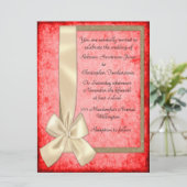 uitnodigingen voor het ribbon en het rode huwelij (Staand voorkant)