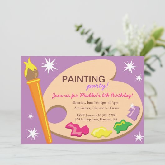 Uitnodigingen voor het schilderen en maken van fee (Staand voorkant)