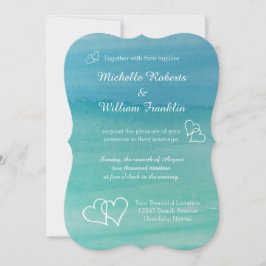 Uitnodigingen voor het strandbruiloft van Aqua Blu
