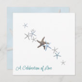 Uitnodigingen voor het strandhuwelijk (Voorkant / Achterkant)