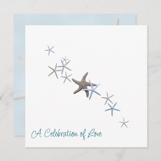 Uitnodigingen voor het strandhuwelijk (Voorkant / Achterkant)