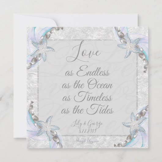 Uitnodigingen voor het strandhuwelijk (Achterkant)