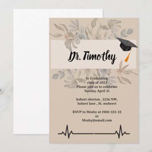 Uitnodigingen voor het studeren van studenten voor (Voorkant / Achterkant)