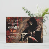Uitnodigingen voor het Terror Halloween feest (Staand voorkant)