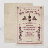 Uitnodigingen voor het testen van wijn (bijtende V (Voorkant / Achterkant)