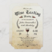 Uitnodigingen voor het testen van wijn () v.1 (Voorkant / Achterkant)