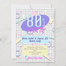 Uitnodigingen voor het thema van 80's