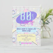 Uitnodigingen voor het thema van 80's (Staand voorkant)