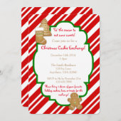 Uitnodigingen voor het uitwisselen van kerstkoekje (Voorkant / Achterkant)