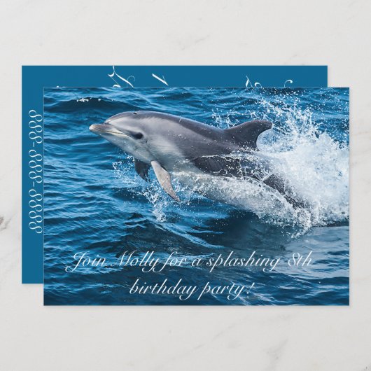 Uitnodigingen voor het uitzenden van dolfijnen op (Voorkant / Achterkant)