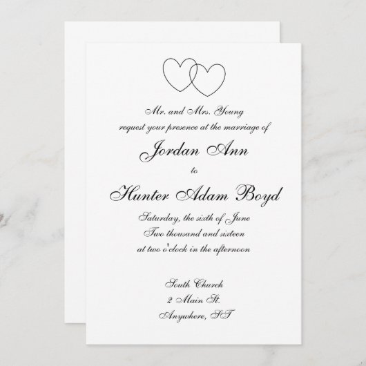 Uitnodigingen voor "het verbinden van hart" (Voorkant / Achterkant)