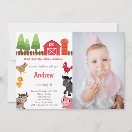 Uitnodigingen voor het verjaardagscentrum op Barny (Voorkant)