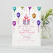 Uitnodigingen voor het verjaardagsfeest (Staand voorkant)