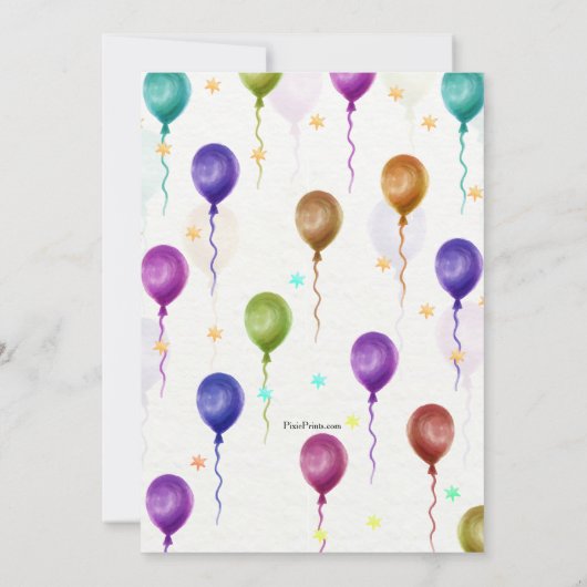 Uitnodigingen voor het verjaardagsfeest (Achterkant)