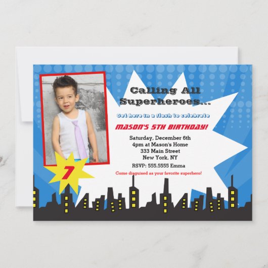 Uitnodigingen voor het verjaardagsfeestje van supe (Voorkant)