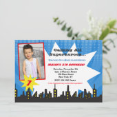 Uitnodigingen voor het verjaardagsfeestje van supe (Staand voorkant)