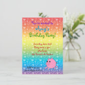 Uitnodigingen voor het vieren met regenboogharten (Staand voorkant)