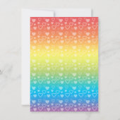 Uitnodigingen voor het vieren met regenboogharten (Achterkant)