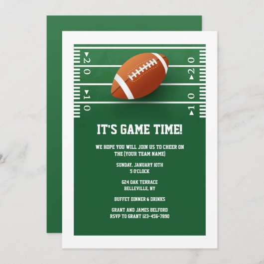 Uitnodigingen voor het voetbalseizoen (Voorkant / Achterkant)