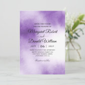 Uitnodigingen voor het waterverven van paarse bors (Staand voorkant)