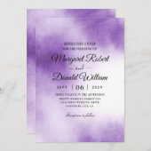 Uitnodigingen voor het waterverven van paarse bors (Voorkant / Achterkant)