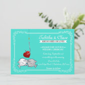 Uitnodigingen voor het zoenen van visweddenschappe (Staand voorkant)