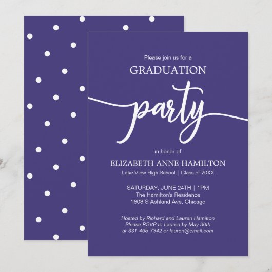 Uitnodigingen voor High School Graduation Party (Voorkant / Achterkant)