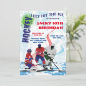 Uitnodigingen voor Hockey Sports Birthday Party (Staand voorkant)