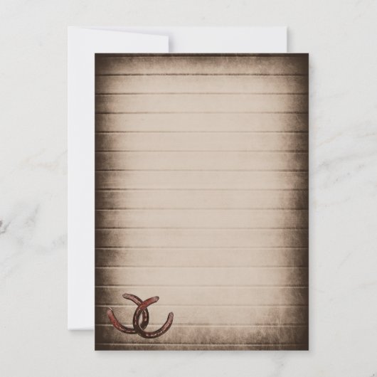 Uitnodigingen voor Hoefijzer van Rustic Country We (Achterkant)