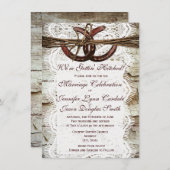 Uitnodigingen voor Hoefijzer van Rustic Country We (Voorkant / Achterkant)