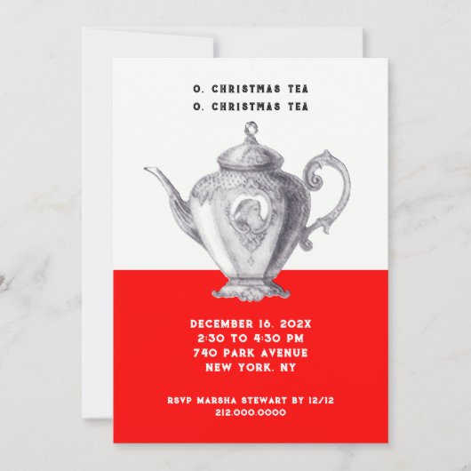 Uitnodigingen voor Holiday Tea (Voorkant)