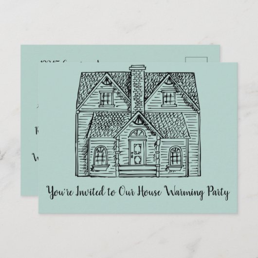 Uitnodigingen voor house warming (Voorkant / Achterkant)