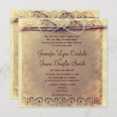 Uitnodigingen voor huwelijk in Rustisch land (Voorkant / Achterkant)