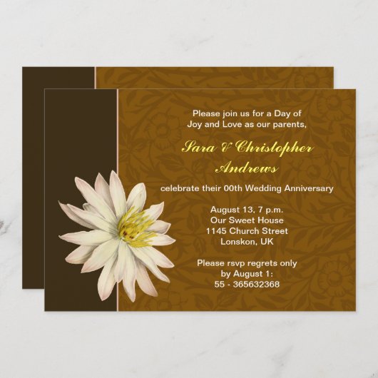 uitnodigingen voor huwelijksfeestdag elegant (Voorkant / Achterkant)