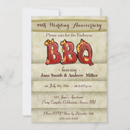 Uitnodigingen voor huwelijksjubileum BBQ-feestje