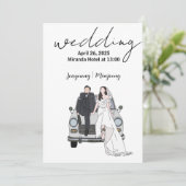 Uitnodigingen voor huwelijksreceptie (Staand voorkant)