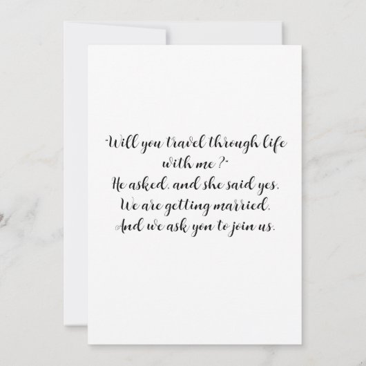 Uitnodigingen voor huwelijksreceptie (Achterkant)