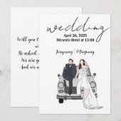 Uitnodigingen voor huwelijksreceptie (Voorkant / Achterkant)