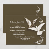 Uitnodigingen voor huwelijksverjaardag (Voorkant / Achterkant)