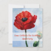 Uitnodigingen voor huwelijksverjaardag, rode klapr (Voorkant)