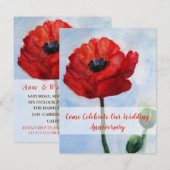 Uitnodigingen voor huwelijksverjaardag, rode klapr (Voorkant / Achterkant)