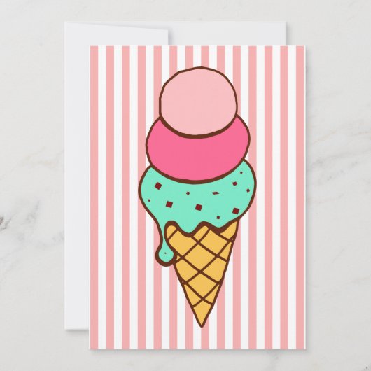 Uitnodigingen voor Ice Cream Cone Party (Voorkant)