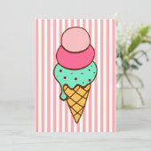 Uitnodigingen voor Ice Cream Cone Party (Staand voorkant)