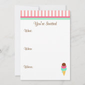 Uitnodigingen voor Ice Cream Cone Party (Achterkant)