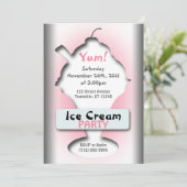 Uitnodigingen voor Ice Cream Silhouette Party (Staand voorkant)