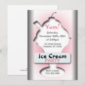 Uitnodigingen voor Ice Cream Silhouette Party (Voorkant / Achterkant)