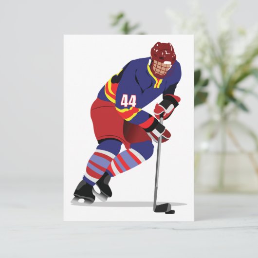 Uitnodigingen voor Ice Hockey afspelen (Staand voorkant)